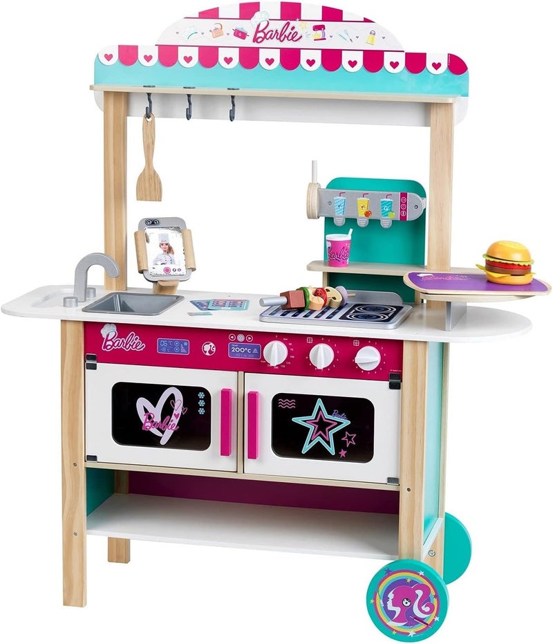 Barbie Restaurant Bistro Wooden Kitchen Playset (MDF, 94 x 32 x 106 cm) - Image 2